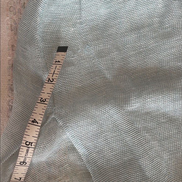 2 Eileen Fisher mesh organic linen tunic tops * tan and light blue * sz LG - Picture 13 of 13